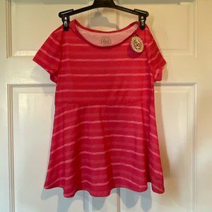 Coral Pink Striped Tee